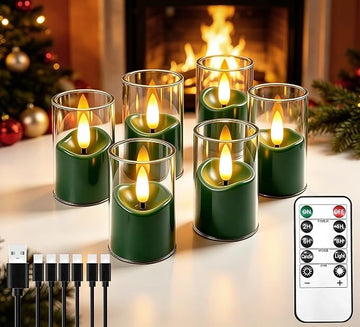 Rechargeable Flameless Tea Light Candles Set of 6