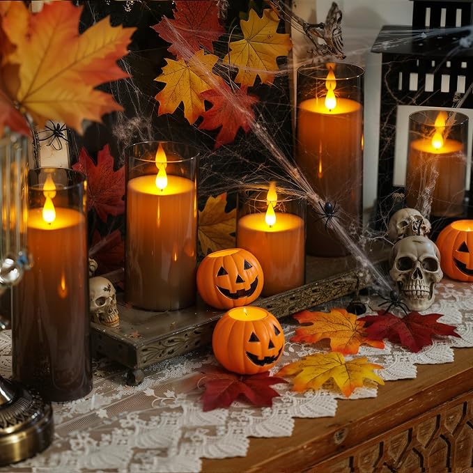 Gray Flameless LED Candles Set of 5 with Remote